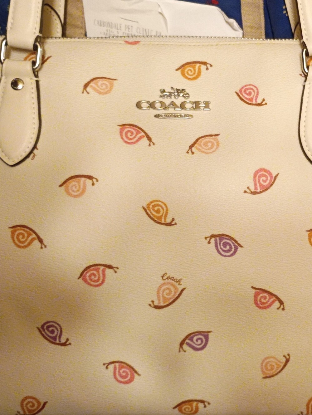 Coach Snail Print Gallery Tote Bag (CV268) EUC + Matching Snail Charm Bundle

💰